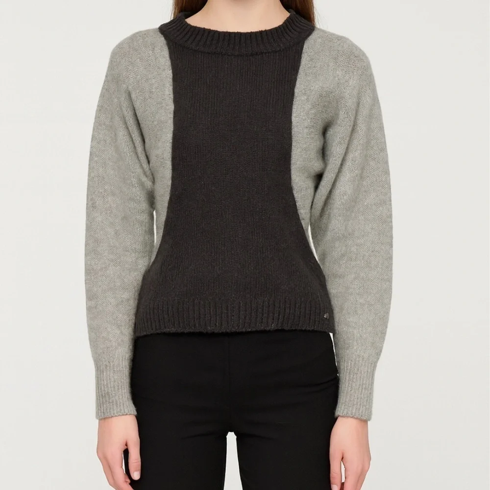 Two-Tone Gray and Black Women's Sweater